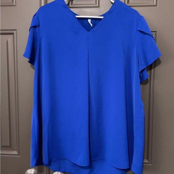 Chic Royal Blue Women's Blouse - Picture 2 of 2